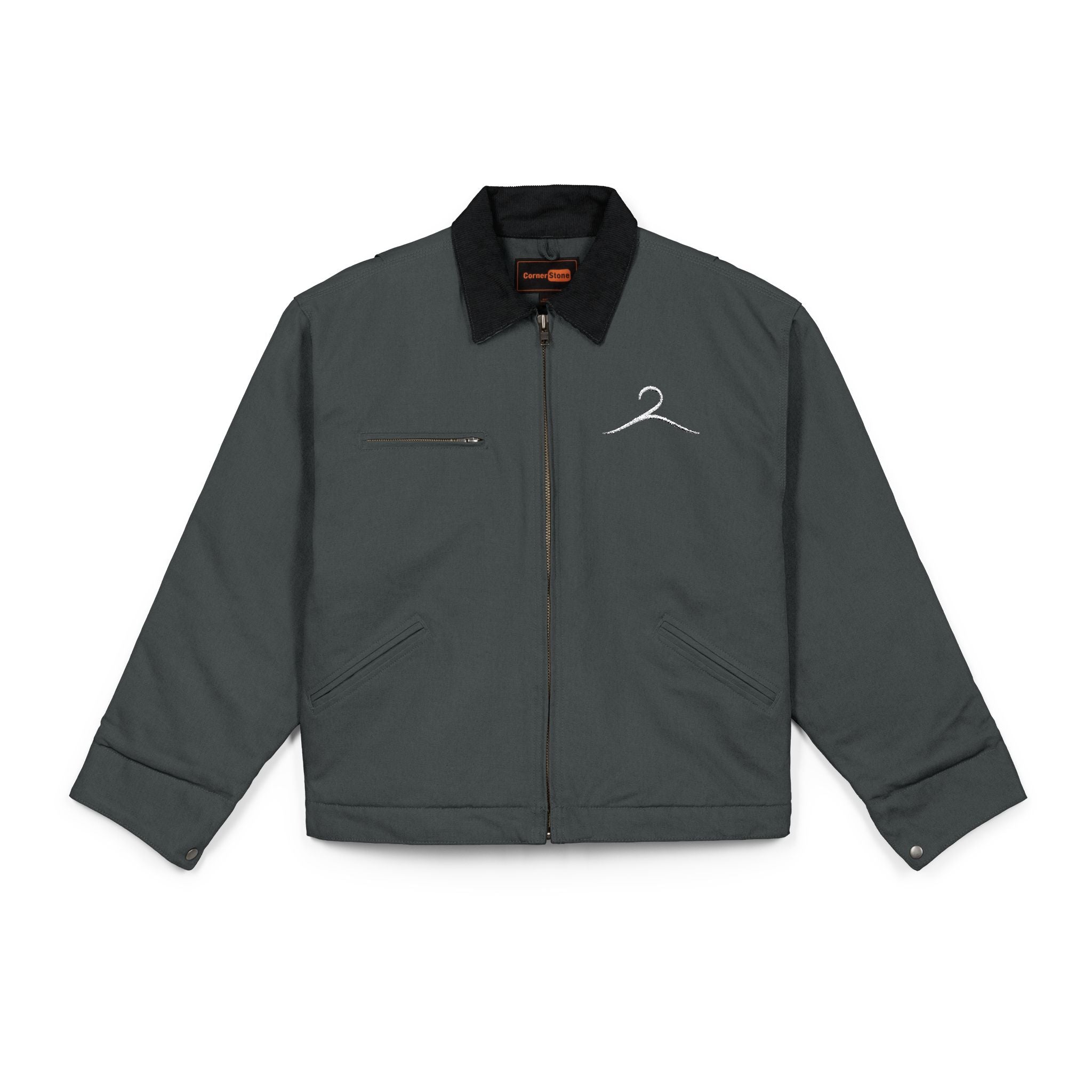 Embroidered Work Jacket — Simple wave design