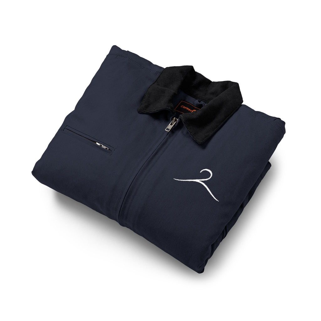 Embroidered Work Jacket — Simple wave design