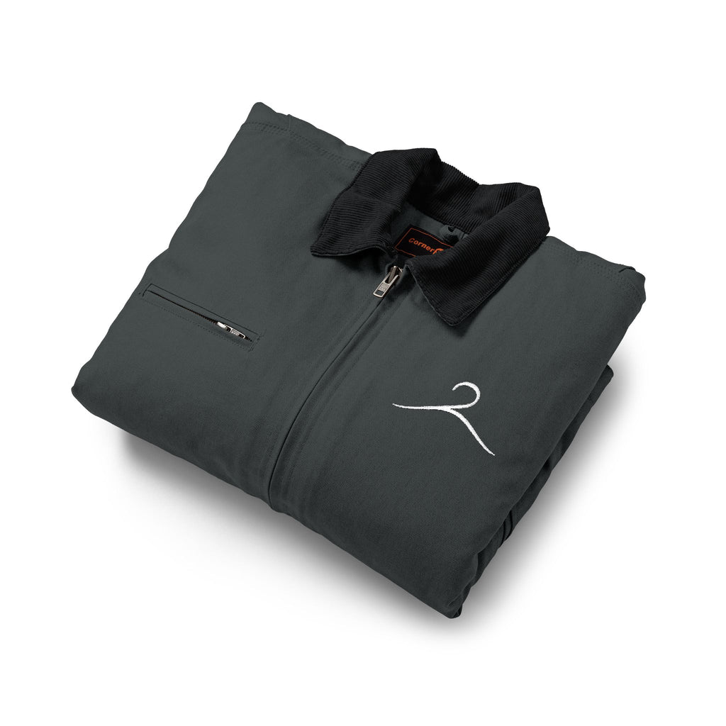 Embroidered Work Jacket — Simple wave design