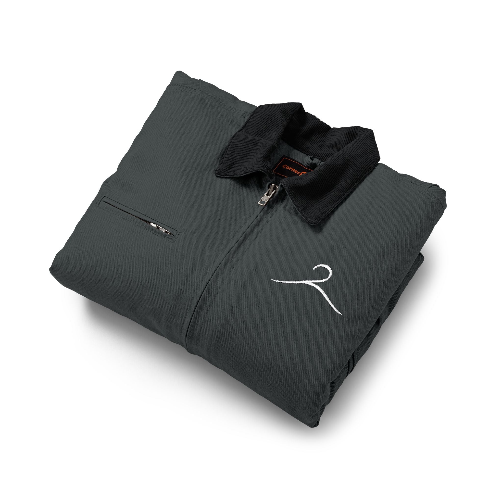 Embroidered Work Jacket — Simple wave design