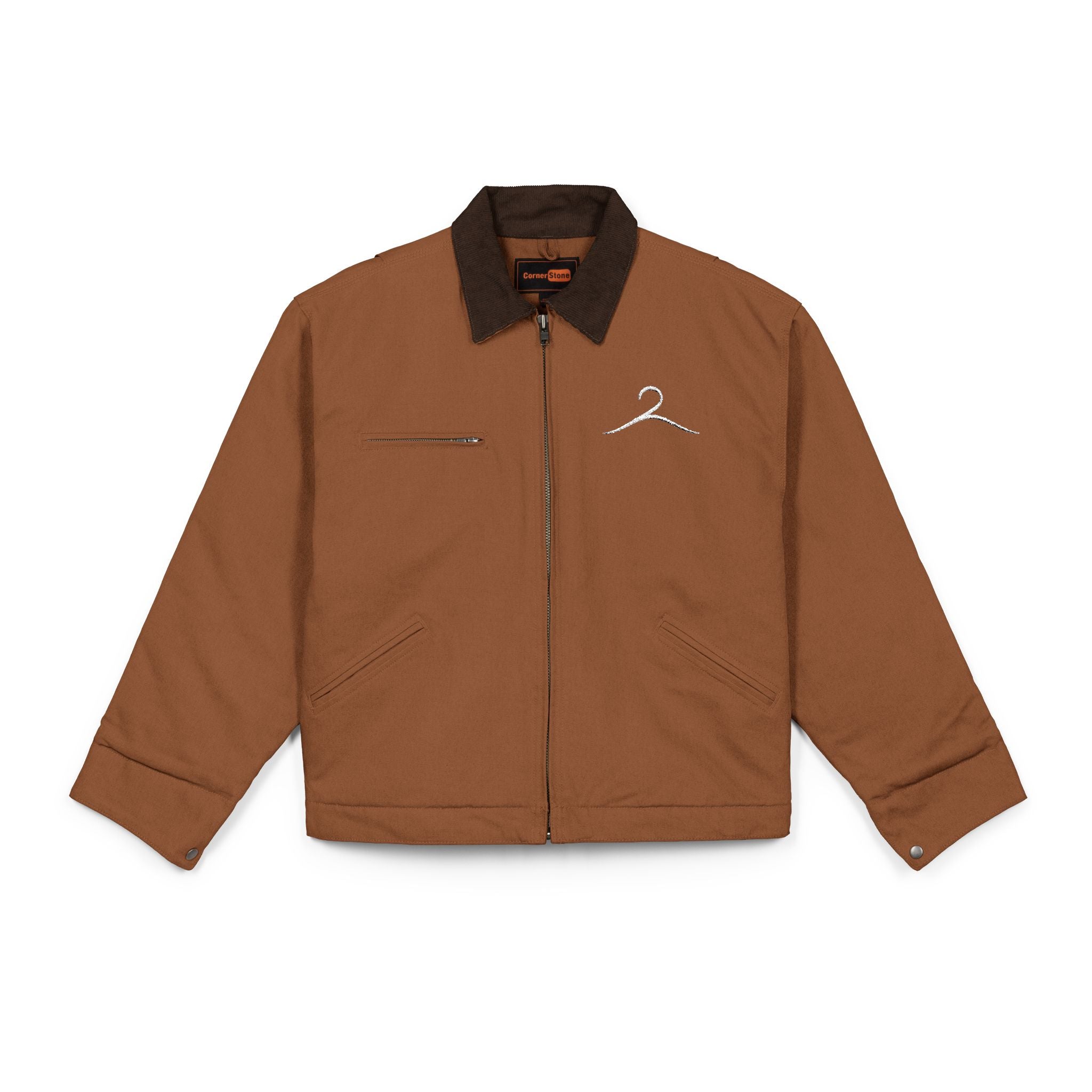Embroidered Work Jacket — Simple wave design