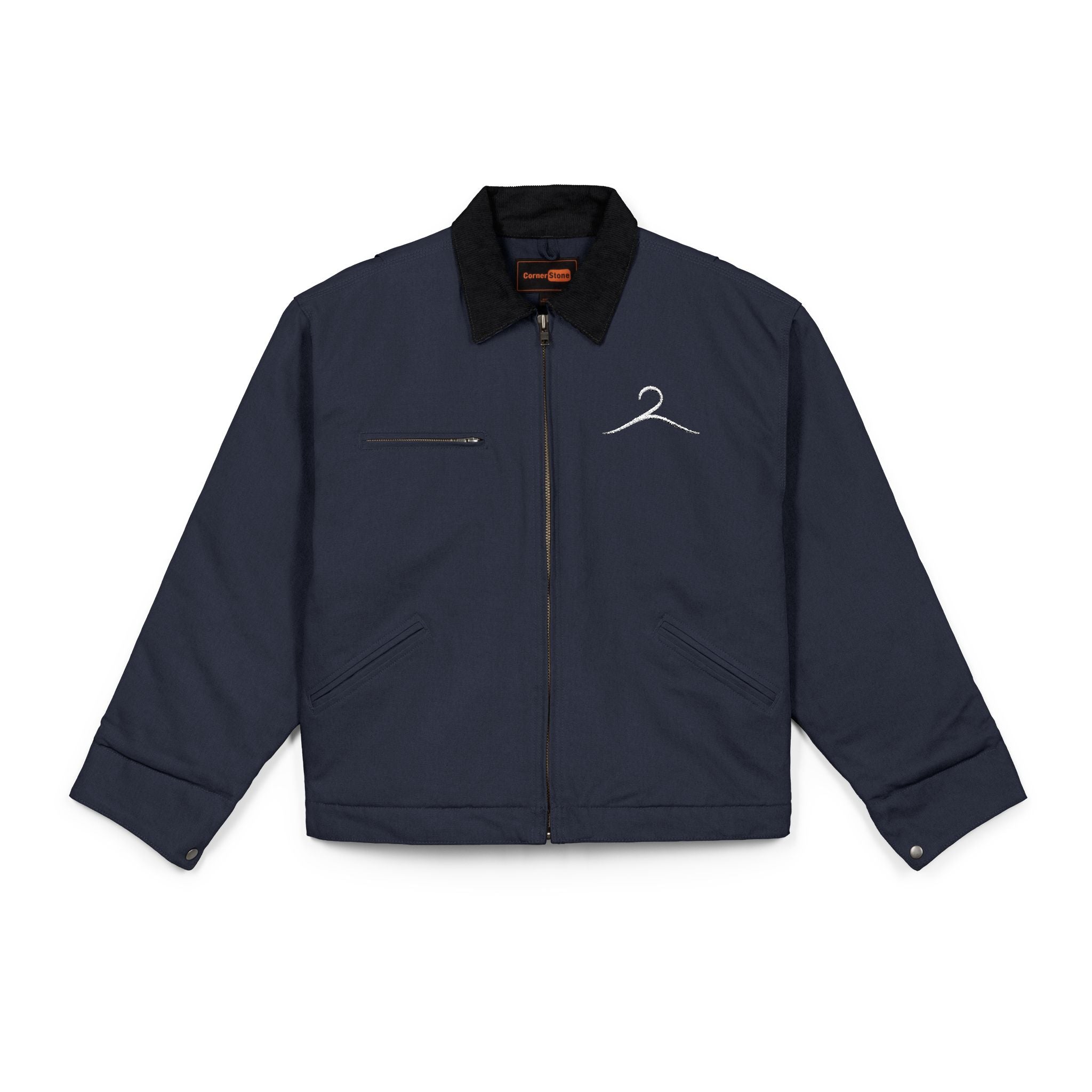 Embroidered Work Jacket — Simple wave design