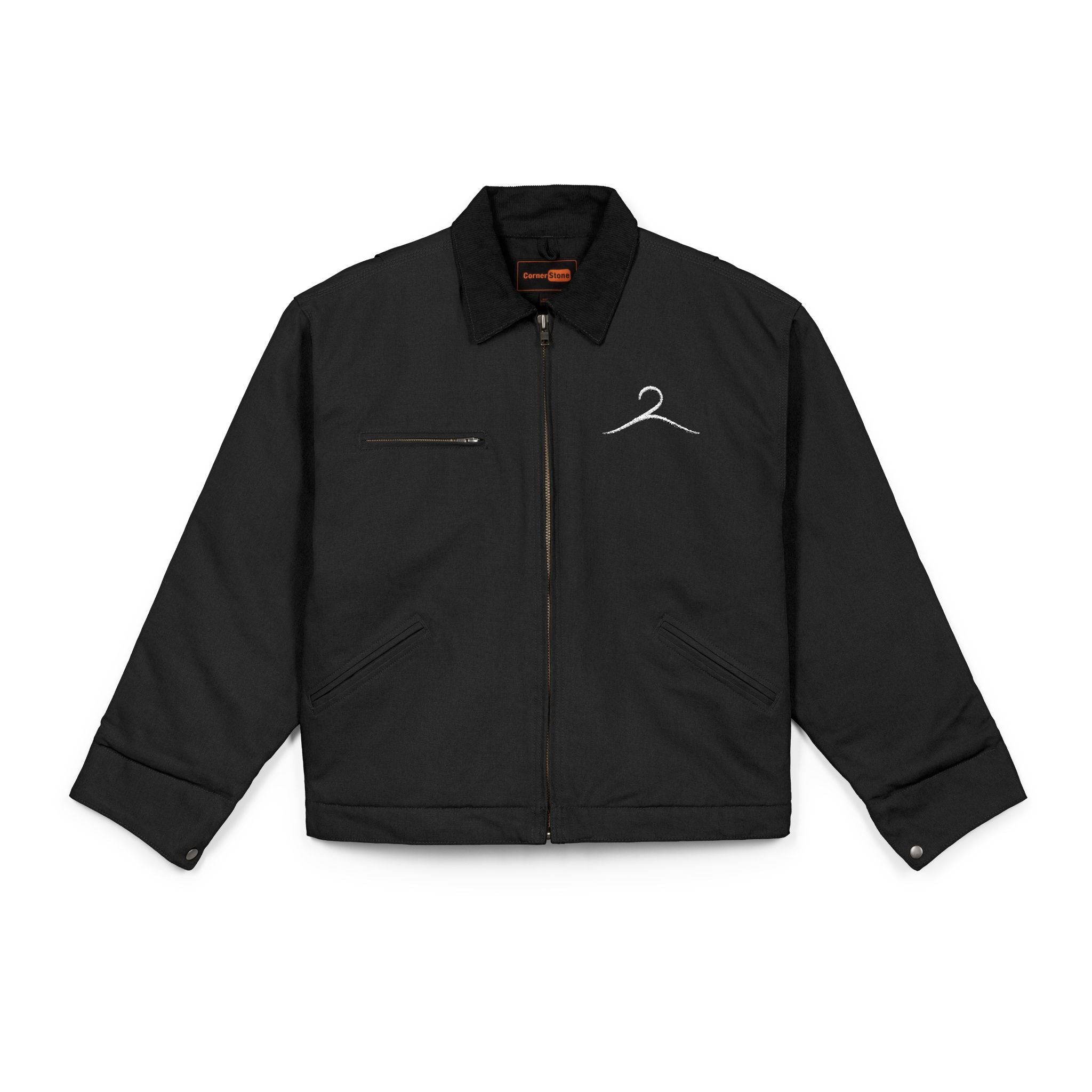 Embroidered Work Jacket — Simple wave design